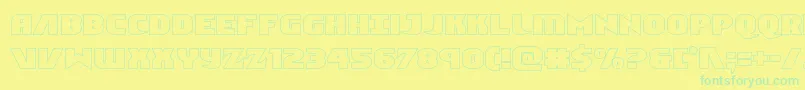 Ninjagardenout Font – Green Fonts on Yellow Background