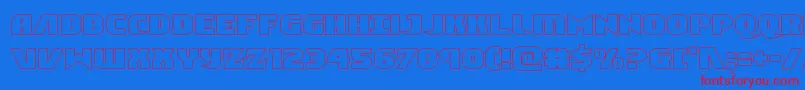 Ninjagardenout Font – Red Fonts on Blue Background