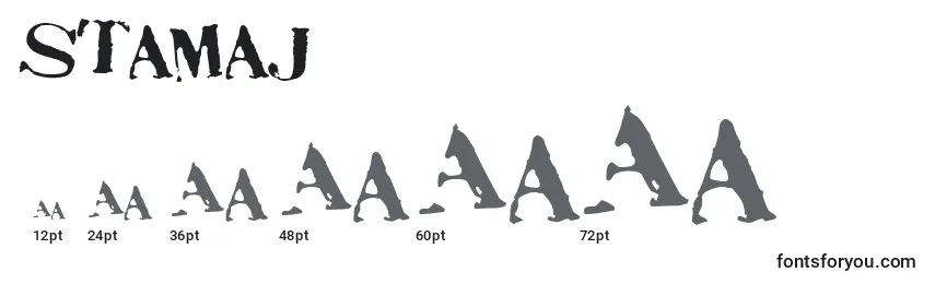 Размеры шрифта Stamaj