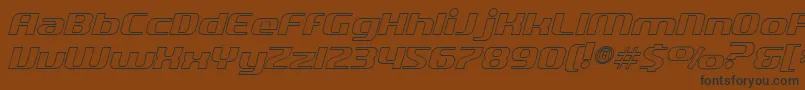 Шрифт SfQuartziteOutlineItalic – чёрные шрифты на коричневом фоне