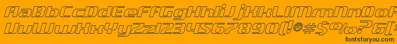SfQuartziteOutlineItalic-Schriftart – Schwarze Schriften auf orangefarbenem Hintergrund