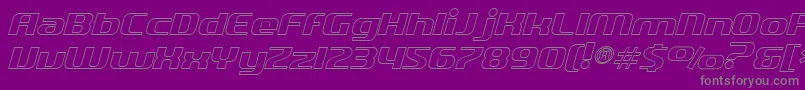 SfQuartziteOutlineItalic Font – Gray Fonts on Purple Background