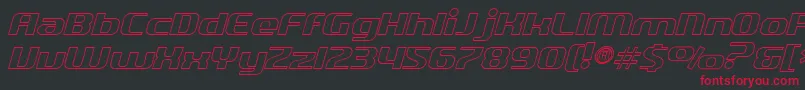 SfQuartziteOutlineItalic-fontti – punaiset fontit mustalla taustalla