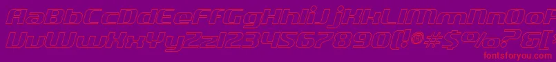 SfQuartziteOutlineItalic Font – Red Fonts on Purple Background