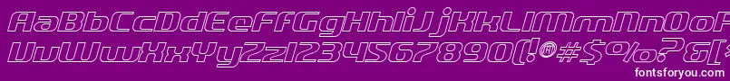 SfQuartziteOutlineItalic-Schriftart – Weiße Schriften auf violettem Hintergrund