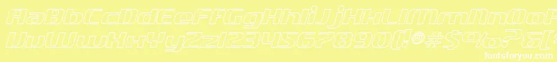 SfQuartziteOutlineItalic Font – White Fonts on Yellow Background