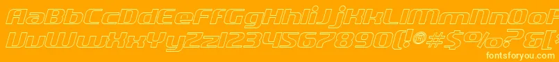 SfQuartziteOutlineItalic-Schriftart – Gelbe Schriften auf orangefarbenem Hintergrund