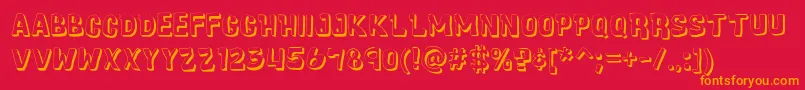 CartoonicMassive3D Font – Orange Fonts on Red Background