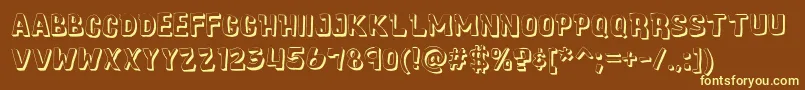 CartoonicMassive3D Font – Yellow Fonts on Brown Background