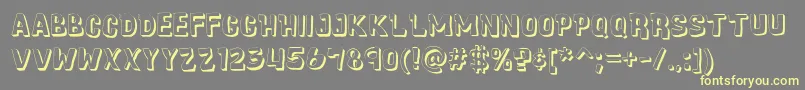 CartoonicMassive3D Font – Yellow Fonts on Gray Background