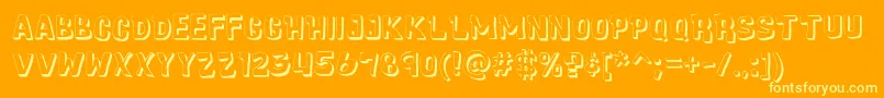 CartoonicMassive3D Font – Yellow Fonts on Orange Background
