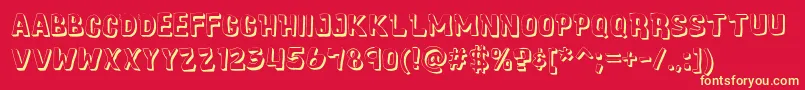 CartoonicMassive3D Font – Yellow Fonts on Red Background