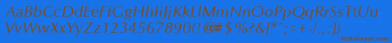 OptaneItalic Font – Brown Fonts on Blue Background