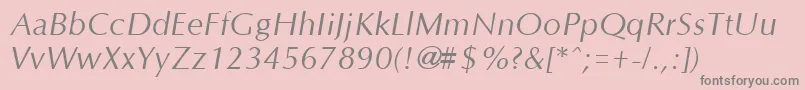 フォントOptaneItalic – ピンクの背景に灰色の文字
