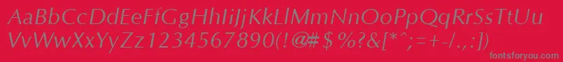 OptaneItalic Font – Gray Fonts on Red Background