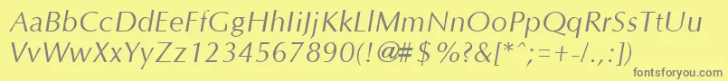 OptaneItalic Font – Gray Fonts on Yellow Background