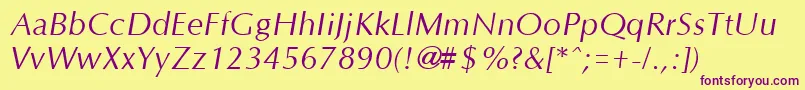 OptaneItalic Font – Purple Fonts on Yellow Background