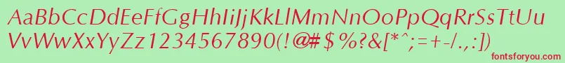 OptaneItalic Font – Red Fonts on Green Background