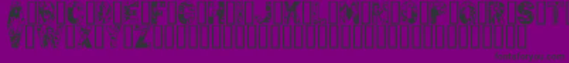 PunkRock-Schriftart – Schwarze Schriften auf violettem Hintergrund