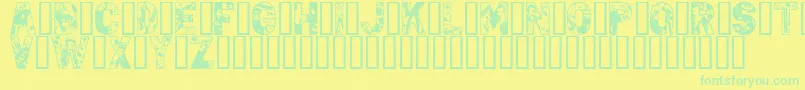 PunkRock-Schriftart – Grüne Schriften auf gelbem Hintergrund