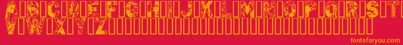 fuente PunkRock – Fuentes Naranjas Sobre Fondo Rojo
