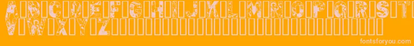 Police PunkRock – polices roses sur fond orange