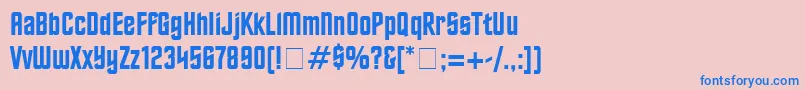 FinalFrontierOldStyle-Schriftart – Blaue Schriften auf rosa Hintergrund
