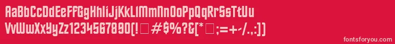 FinalFrontierOldStyle-Schriftart – Rosa Schriften auf rotem Hintergrund