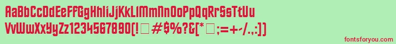 フォントFinalFrontierOldStyle – 赤い文字の緑の背景