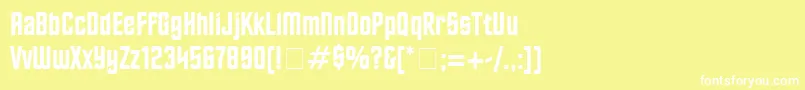 フォントFinalFrontierOldStyle – 黄色い背景に白い文字