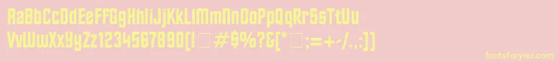 FinalFrontierOldStyle-fontti – keltaiset fontit vaaleanpunaisella taustalla