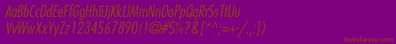 FuturaLtcnBtItalic Font – Brown Fonts on Purple Background