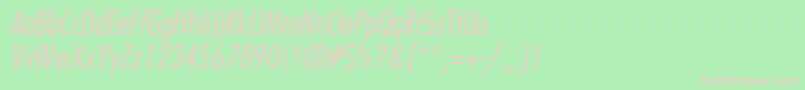 FuturaLtcnBtItalic Font – Pink Fonts on Green Background