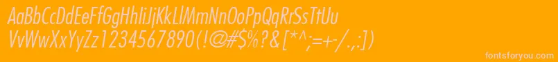 FuturaLtcnBtItalic-Schriftart – Rosa Schriften auf orangefarbenem Hintergrund