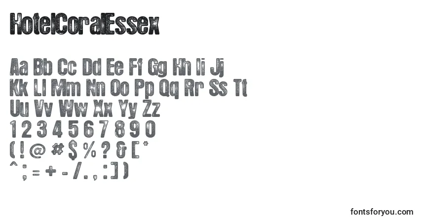 Шрифт HotelCoralEssex – алфавит, цифры, специальные символы