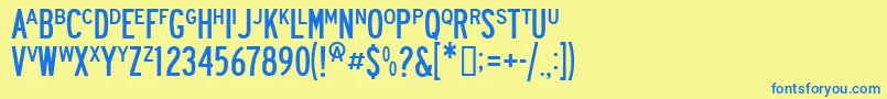 Roadway Font – Blue Fonts on Yellow Background