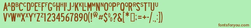 Roadway Font – Brown Fonts on Green Background