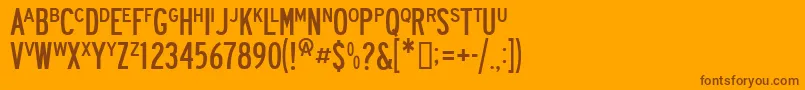 Roadway Font – Brown Fonts on Orange Background