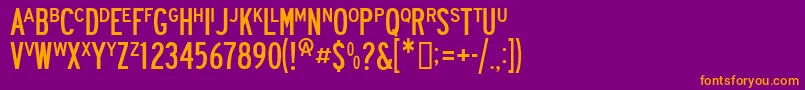 Roadway Font – Orange Fonts on Purple Background