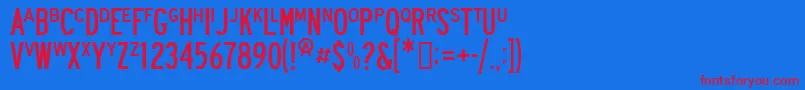 Roadway Font – Red Fonts on Blue Background