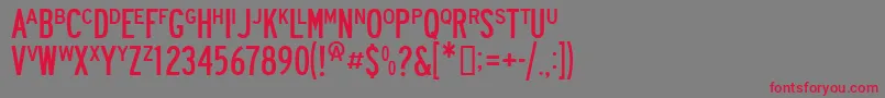Roadway Font – Red Fonts on Gray Background