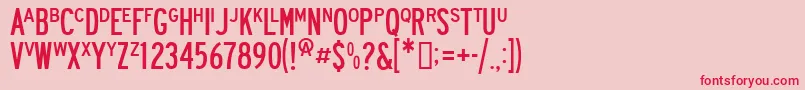 Roadway Font – Red Fonts on Pink Background