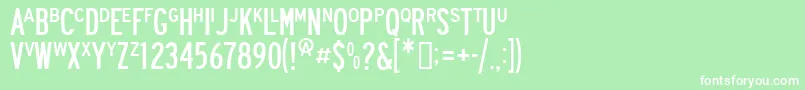 Roadway Font – White Fonts on Green Background