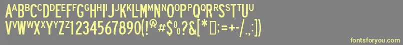 Roadway Font – Yellow Fonts on Gray Background