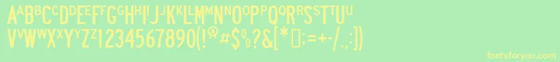 Roadway Font – Yellow Fonts on Green Background