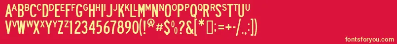 Шрифт Roadway – жёлтые шрифты на красном фоне