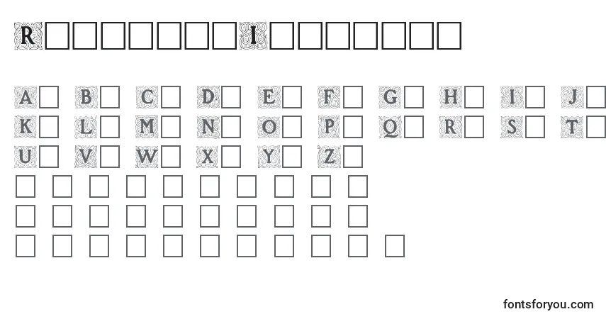 Fuente RoycroftInitials - alfabeto, números, caracteres especiales