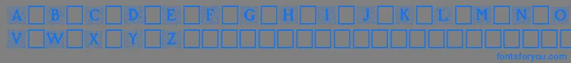 RoycroftInitials Font – Blue Fonts on Gray Background