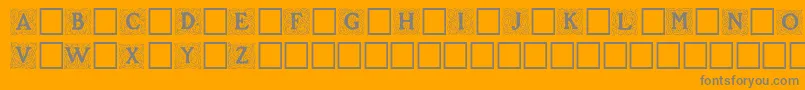 RoycroftInitials Font – Gray Fonts on Orange Background