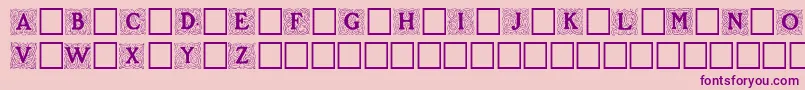 RoycroftInitials-Schriftart – Violette Schriften auf rosa Hintergrund